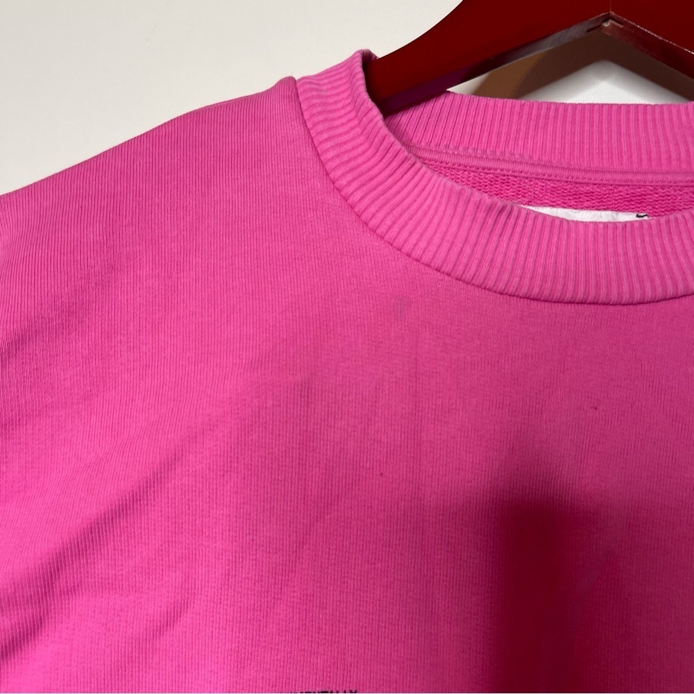 PANGAIA Lightweight recycled cotton sweatshirt in pink sz M - Picture 9 of 10